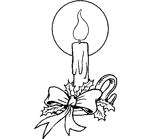 Desenho de Vela de natal para Colorir