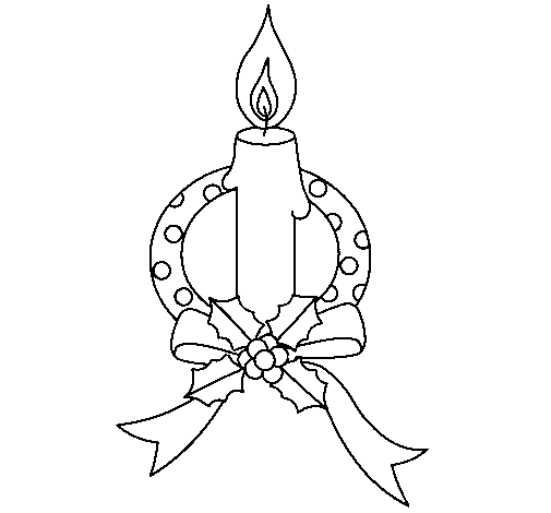 Desenho de Vela de natal III para Colorir