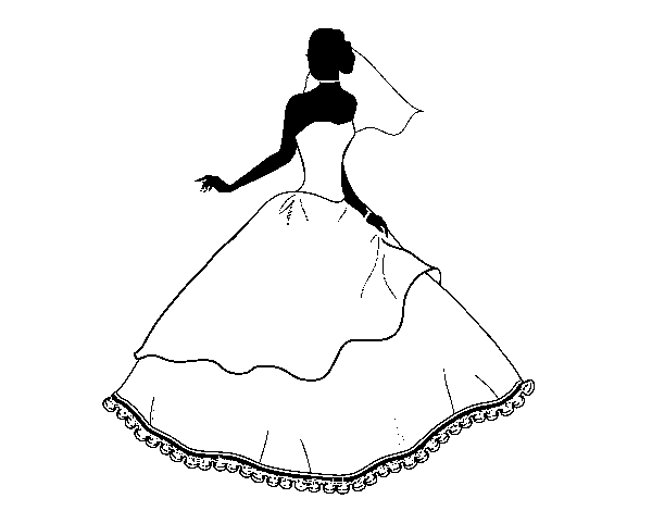 Desenho de Vestido de casamento para Colorir