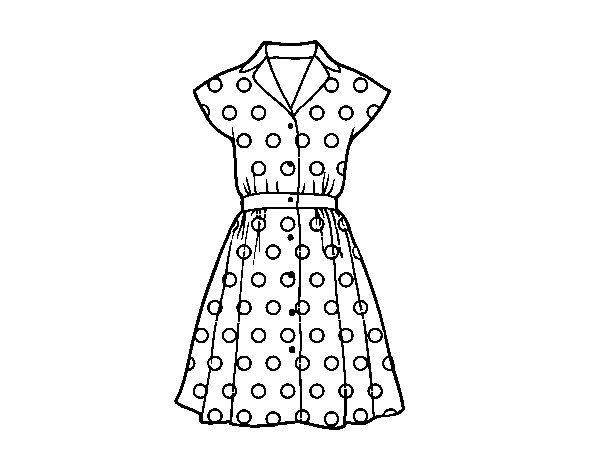 Desenho de Vestido pinup para Colorir