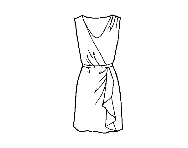 Desenho de Vestido simples para Colorir