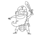 Desenho de Viking ataque para colorear