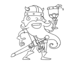 Desenho de Viking celebrando para colorear