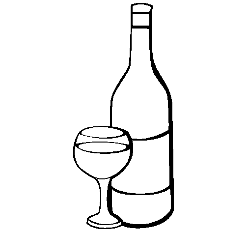 Desenho de Vinho para Colorir
