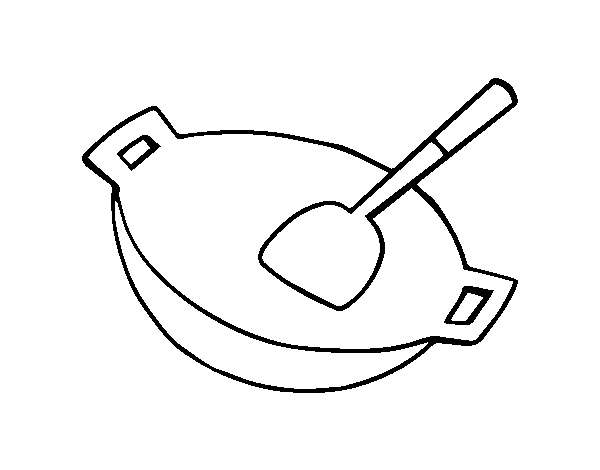 Desenho de Wok para Colorir