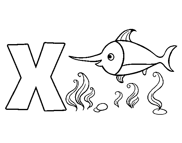 Desenho de X de Xiphias para Colorir