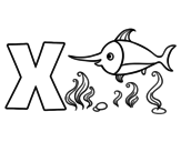 Desenho de X de Xiphias para colorear