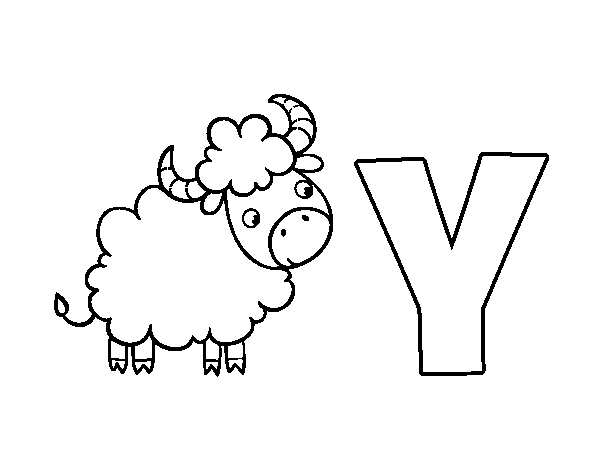 Desenho de Y de Yak para Colorir