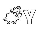 Desenho de Y de Yak para colorear