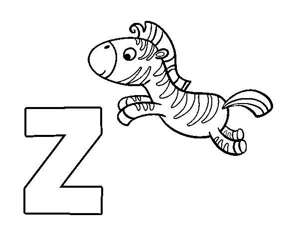 Desenho de Z de Zebra para Colorir